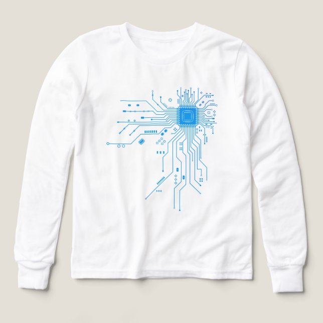 Computer CPU Chip PCB Circuit Design Tech Gift (Diseño frontal)