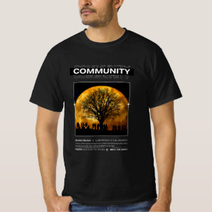 Comunidad bajo la camiseta de la ropa interior de