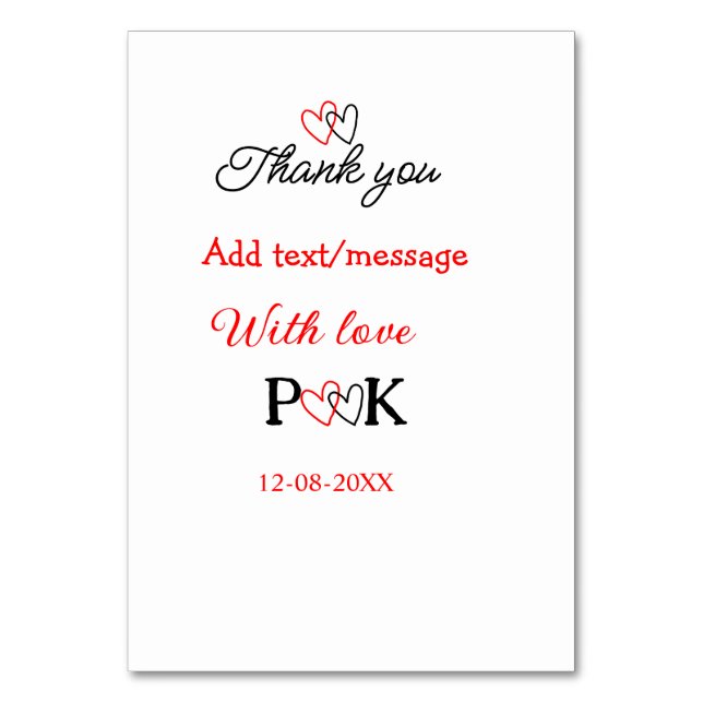 Con amor añadir letra de nombre de pareja gracias  (Anverso)