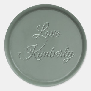 Con amor Dark Sage Wax Seal Pegatina