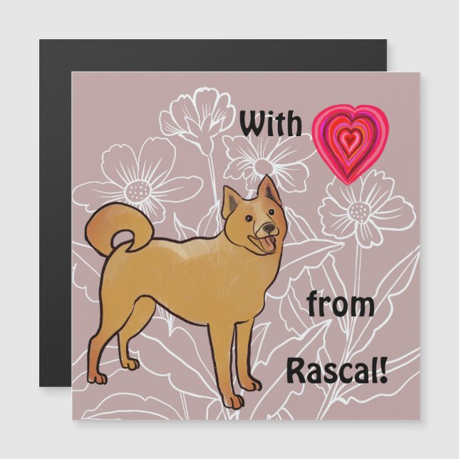 Con amor de tu perro – Tarjeta magnética adorable (Anverso/Reverso)