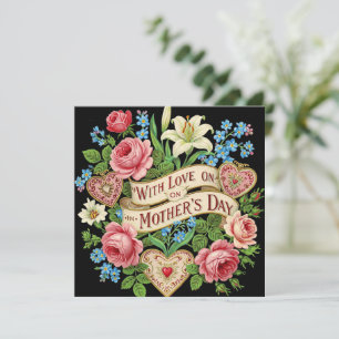 Con Amor en el Día de la Madre, tarjeta de felicit