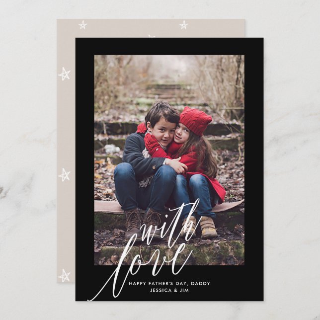 Con amor en la tarjeta de felicitación de fotos de (Anverso / Reverso)