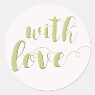 Con amor, Sage Script Typography Round Pegatina