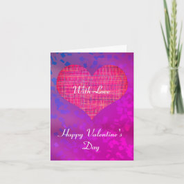 Con amor tarjeta de felicitación plegada de corazó