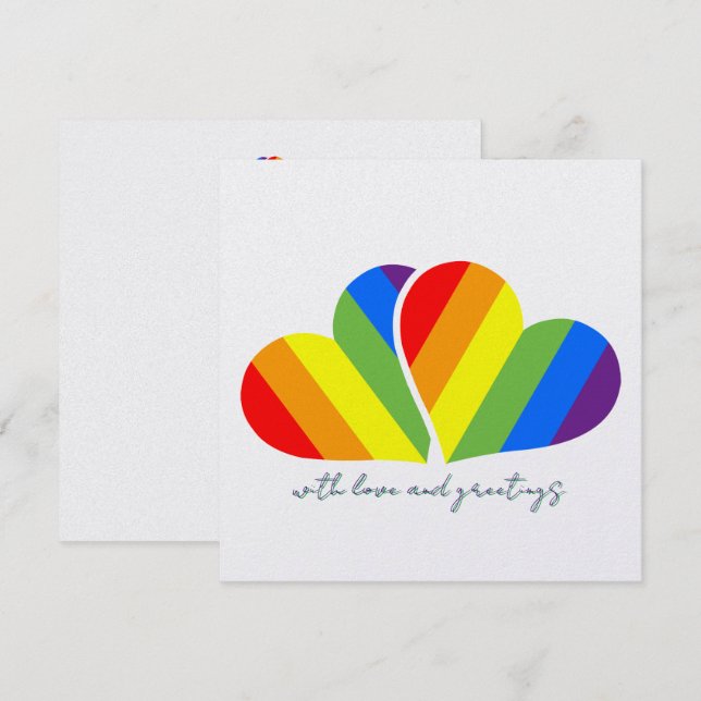 con amor y corazones de arcoíris tarjetas (Anverso / Reverso)