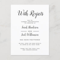 Con arrepentimiento B&W Invitación Boda pospuesta