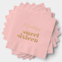 Dulces 16 servilletas estampadas en rosa y Relieve