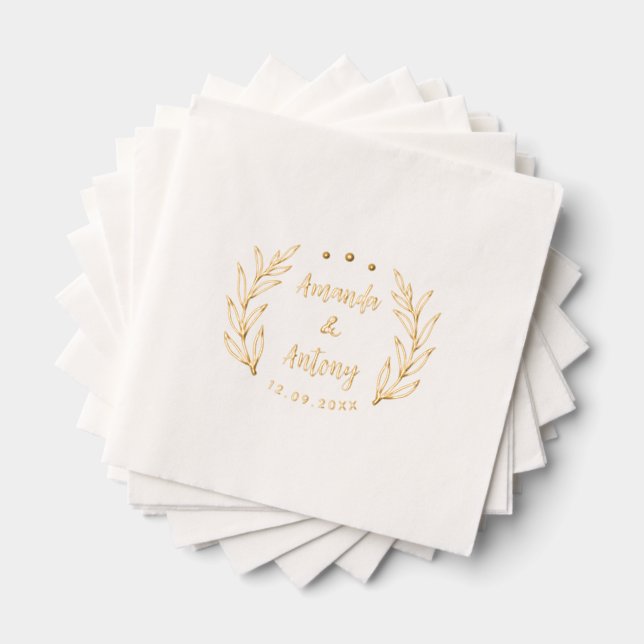 Con Brillo Las servilletas estampadas de Relieve metalizado e (Insitu (apilados))