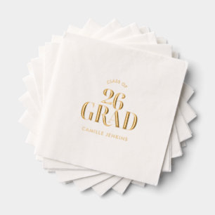 Con Brillo Servilletas de graduación de papel de aluminio dor
