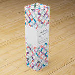 Con Compliments promocional caja de vinos corporat<br><div class="desc">Gracias a clientes o clientes con este patrón de color de la primavera de la hoja circular gráfica tintado en colores mezclados de caja de vino naranja, morado, azul, marrón, gris y blanco. Gráfica caja de estilo gráfico circular con estampado negrita ideal para los amantes del vino para llenar su...</div>