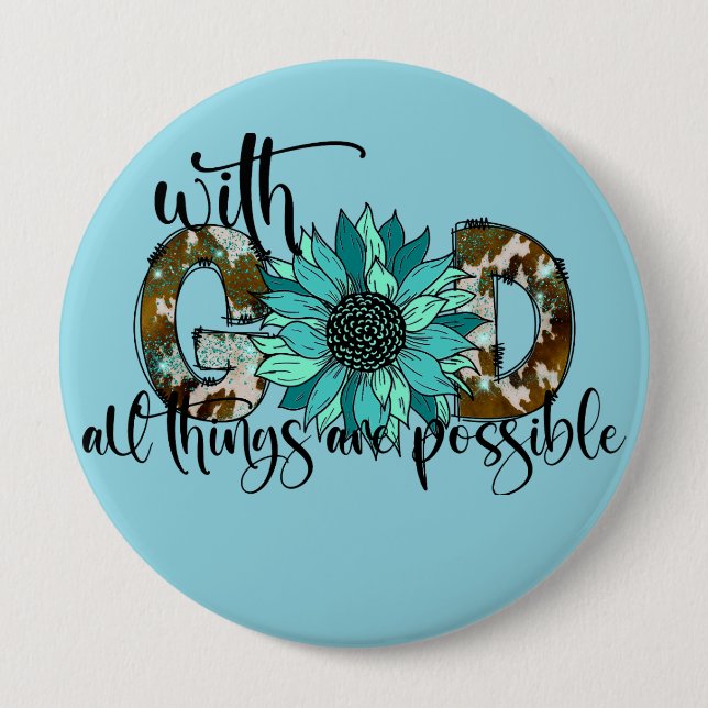 Con Dios todas las cosas posibles botón (Anverso)