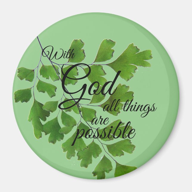 Con Dios, todas las cosas son posibles imanes (Frente)