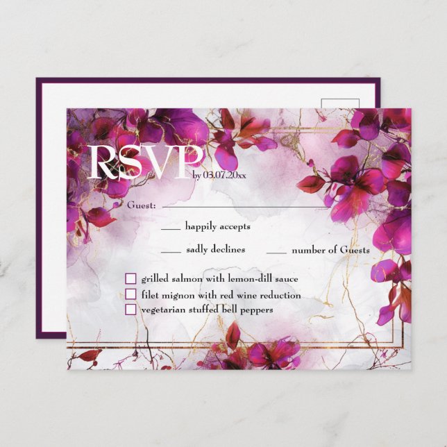 Con el menú Encanto de Fuchsia: acuarela (Anverso / Reverso)