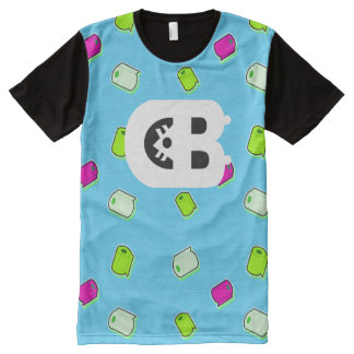 Con Estampado Integral Camiseta Azul El Rodaje Del Baño