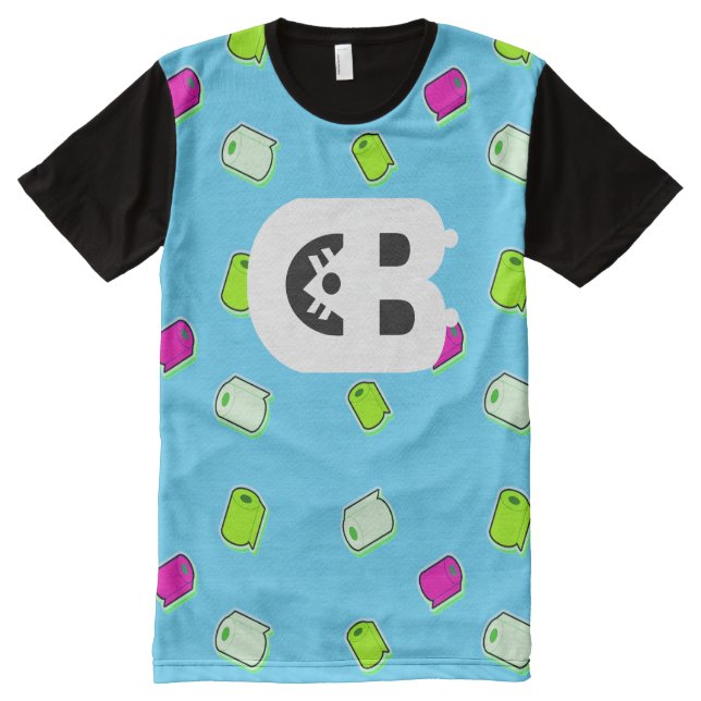 Con Estampado Integral Camiseta Azul El Rodaje Del Baño (Anverso)