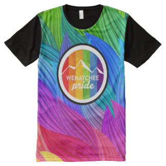 Con Estampado Integral Camiseta colorida brillante del orgullo