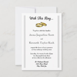 Con este Anillo... - Invitación de Boda 3x5