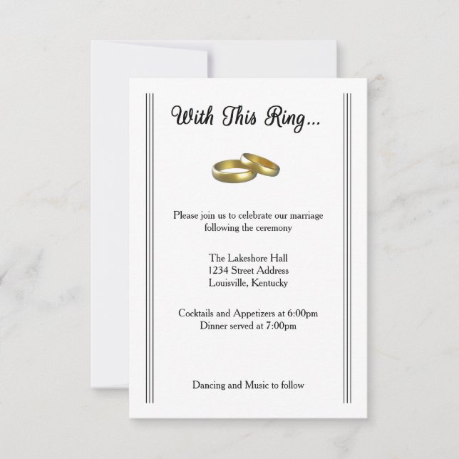 Con este Anillo... - Invitación de Recepción (Anverso)