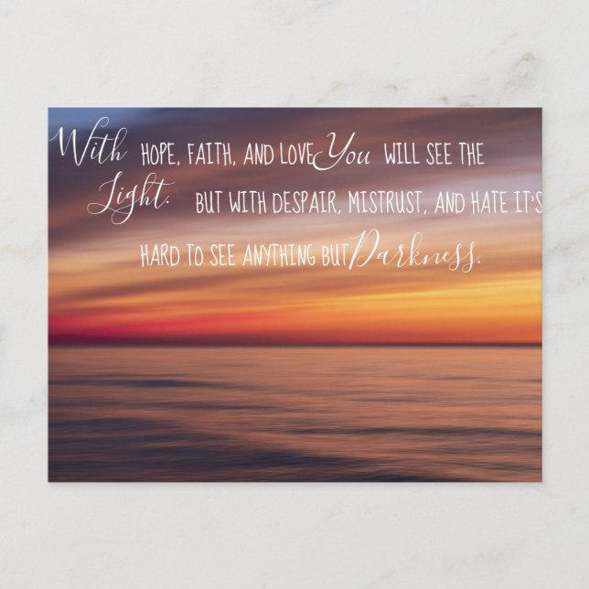 Con fe, esperanza y amor, postal Inspiradora (Anverso)