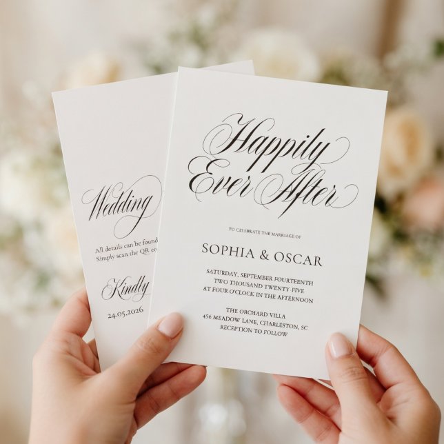 Con Felicidad Eterna Tarjeta de Invitación de Boda (Subido por el creador)