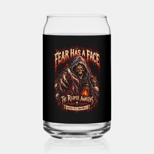 Con Forma De Lata El Miedo Tiene Un Rostro Calavera Halloween Vaso D
