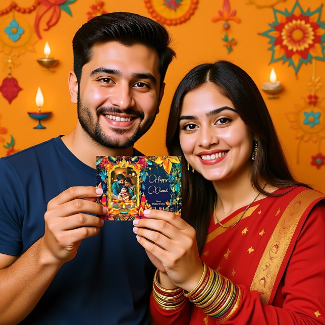 Con foto Diwali Midnight Glow (With Photo Diwali Midnight Glow, customizable text)