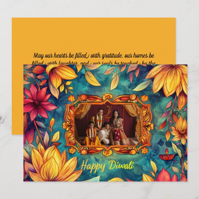 Con foto feliz Diwali (Anverso / Reverso)