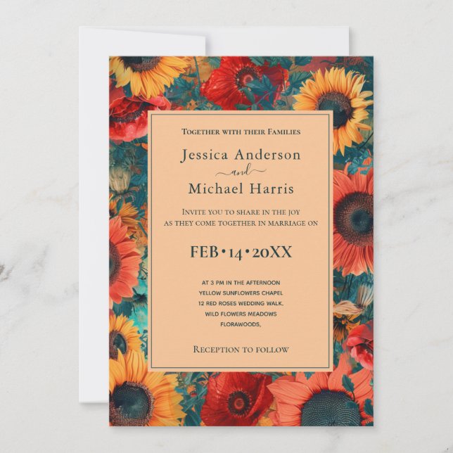 Con foto 🌻 Invitación al Girasol y a la ondulació (Anverso)