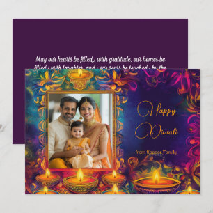 Con foto y texto personalizado Feliz Diwali