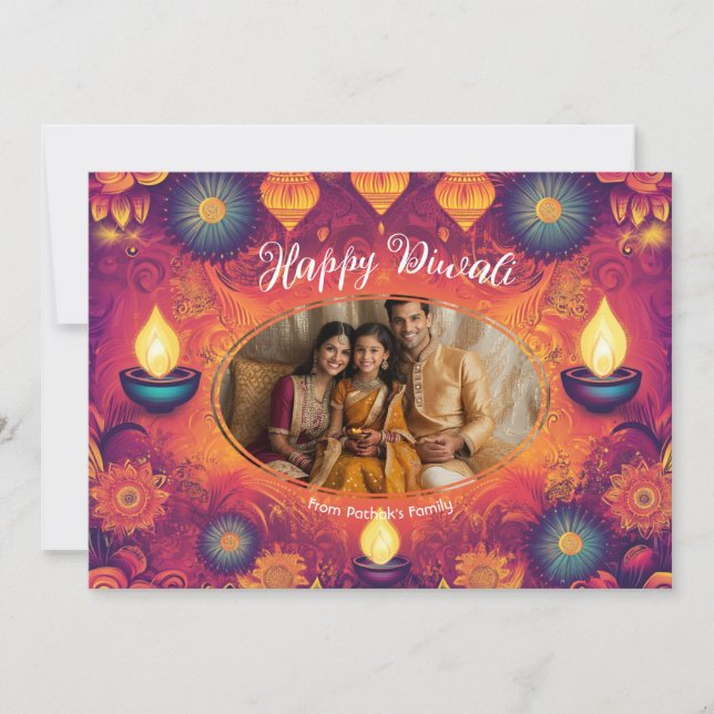 Con foto y texto personalizado tarjeta Lotus Light (Anverso)