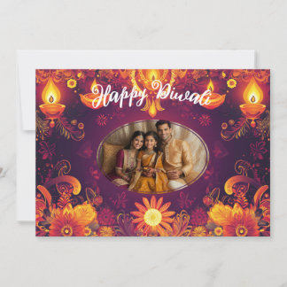 Con foto y texto personalizado tarjeta Rangoli Rad