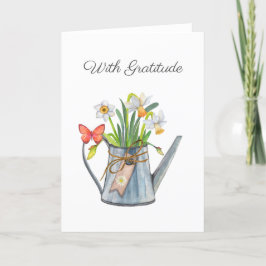 Con Gratitud Gracias Flores Y Tarjeta De Mariposa