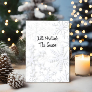 Con Gratitud– Tarjeta de Invierno Snowflake