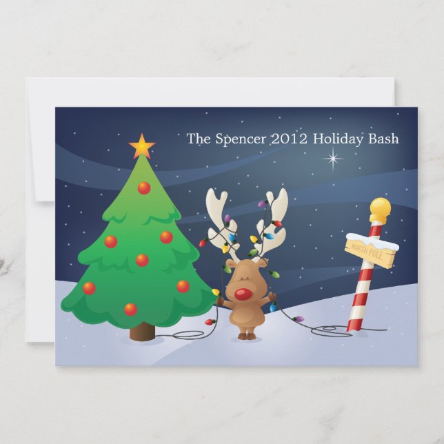 con invitación de vacaciones en árbol de Navidad (Anverso)