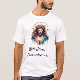 Con Jesús, soy redimido camiseta de lujo emocional