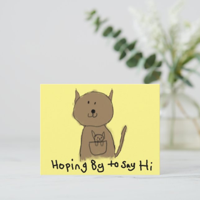 con la esperanza de decir su postal de canguro   (Anverso de pie)