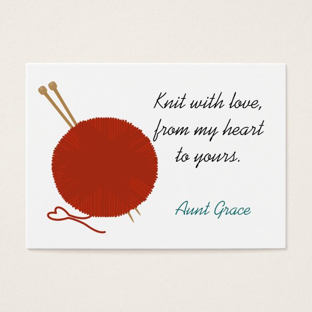 Con la etiqueta de colgar de Love Knitter (Frente)