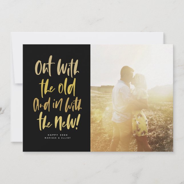 Con la nueva moderna y feliz tarjeta de fotos del  (Anverso)