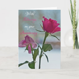 Con la tarjeta de aniversario de las bendiciones d