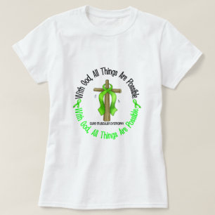 CON las camisetas y los regalos de la distrofia
