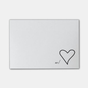 Con las notas de post-it del amor (pequeñas)