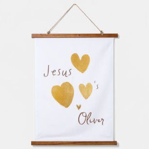 Con Marco De Madera A Jesús le encanta el nombre personalizado Tapiz d