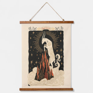 Con Marco De Madera Capricornio Tapiz Arte Celestial Zodiaco