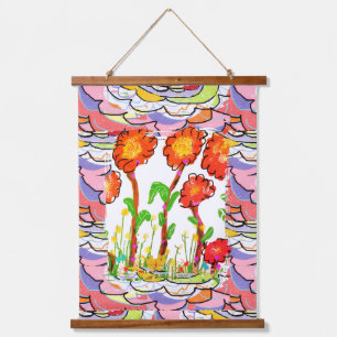Con Marco De Madera Tapiz - Art Deco Floral