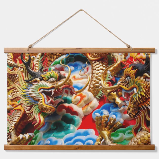 Con Marco De Madera tapiz del templo del dragón (Anverso )