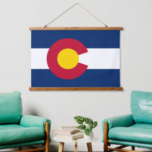Con Marco De Madera Tapiz Patriótico Colorado, Bandera Colorado