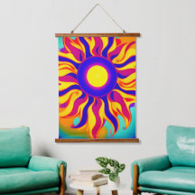 Tapiz Retro Boho Explosión Solar Hippie Vintage