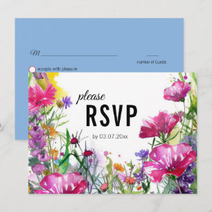 😍 Con menú boda Tarjeta Meadow Blooms RSVP