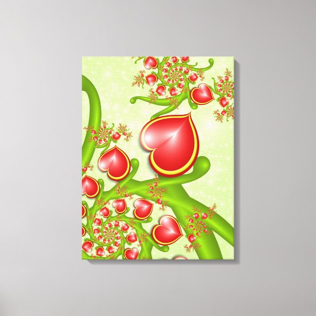 Con mucho amor Corazón Rojo Amarillo Arte Fractal (Anverso)